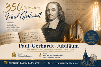 Plakat als Hinweis auf das Paul-Gerhardt-Jubiläum